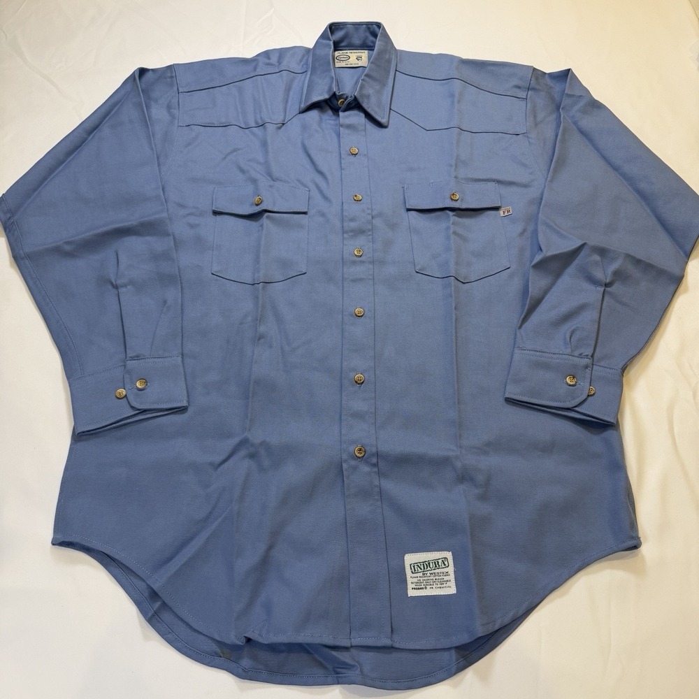 Westex Tyndale FR Flame Resistant Button Down Men Large Indura Construction Work